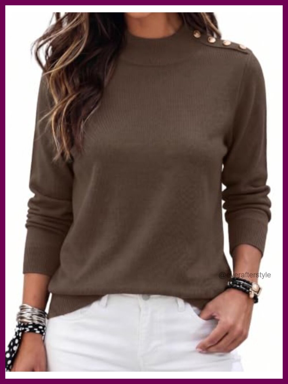 Women's Mock Neck Turtleneck Pullover Sweater Long Sleeve Knit Top